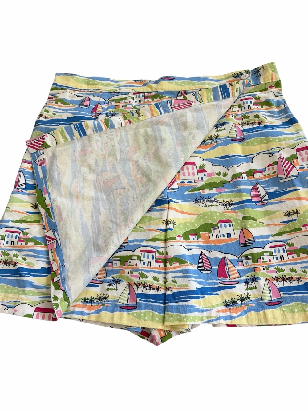 Vintage White Stag Sailboats Print Skort Skirt Womens Sz XL - Picture 2 of 5